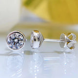 925 Silver Diamond Gemstone Stud Earrings for Women