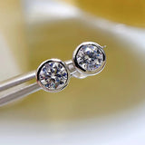 925 Silver Diamond Gemstone Stud Earrings for Women