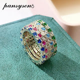 925 Silver Gemstone Round Circle Ring for Women