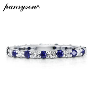 925 Silver Gemstone Round Circle Ring for Women