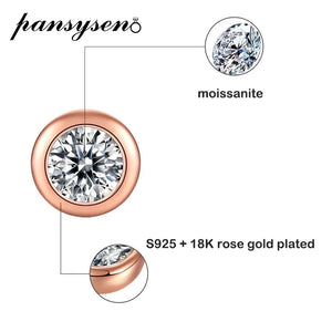 Rose Gold Moissanite Stud Earrings 0.5ct 925 Sterling Silver Fine Jewelry