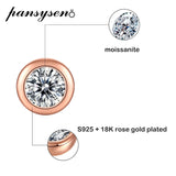 Rose Gold Moissanite Stud Earrings 0.5ct 925 Sterling Silver Fine Jewelry