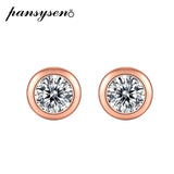 Rose Gold Moissanite Stud Earrings 0.5ct 925 Sterling Silver Fine Jewelry