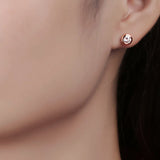 Rose Gold Moissanite Stud Earrings 0.5ct 925 Sterling Silver Fine Jewelry