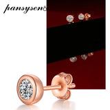 Rose Gold Moissanite Stud Earrings 0.5ct 925 Sterling Silver Fine Jewelry