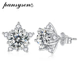 925 Silver 2CT VVS1 Moissanite Stud Earrings for Women Classic 18K Plated