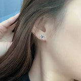 925 Silver 2CT VVS1 Moissanite Stud Earrings for Women Classic 18K Plated