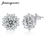 925 Silver 2CT VVS1 Moissanite Stud Earrings for Women Classic 18K Plated