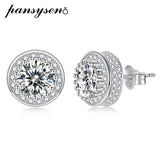 925 Silver 2CT VVS1 Moissanite Stud Earrings for Women Classic 18K Plated