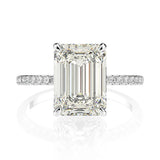 925 Silver Emerald Cut Diamond Wedding Ring for Women