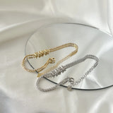 925 Silver Letter Moissanite Diamond Chain Bracelet Women Fine Jewelry
