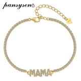 925 Silver Letter Moissanite Diamond Chain Bracelet Women Fine Jewelry