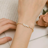 925 Silver Letter Moissanite Diamond Chain Bracelet Women Fine Jewelry