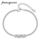925 Silver Letter Moissanite Diamond Chain Bracelet Women Fine Jewelry