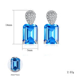 Aquamarine Earrings 925 Silver 5x8MM Gemstone Studs