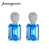 Aquamarine Earrings 925 Silver 5x8MM Gemstone Studs