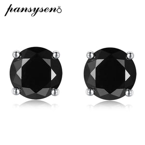 Vintage Moissanite Stud Earrings 925 Silver 6.5mm 1ct Gemstone Ear Jewelry