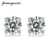 Vintage Moissanite Stud Earrings 925 Silver 6.5mm 1ct Gemstone Ear Jewelry