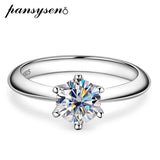 925 Silver 1CT Round Moissanite Wedding Ring Women 18K Plated
