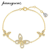 925 Silver Butterfly Moissanite Chain Bracelet Wedding Gift