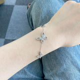 925 Silver Butterfly Moissanite Chain Bracelet Wedding Gift