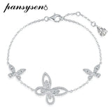 925 Silver Butterfly Moissanite Chain Bracelet Wedding Gift