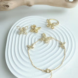 925 Silver Butterfly Moissanite Chain Bracelet Wedding Gift