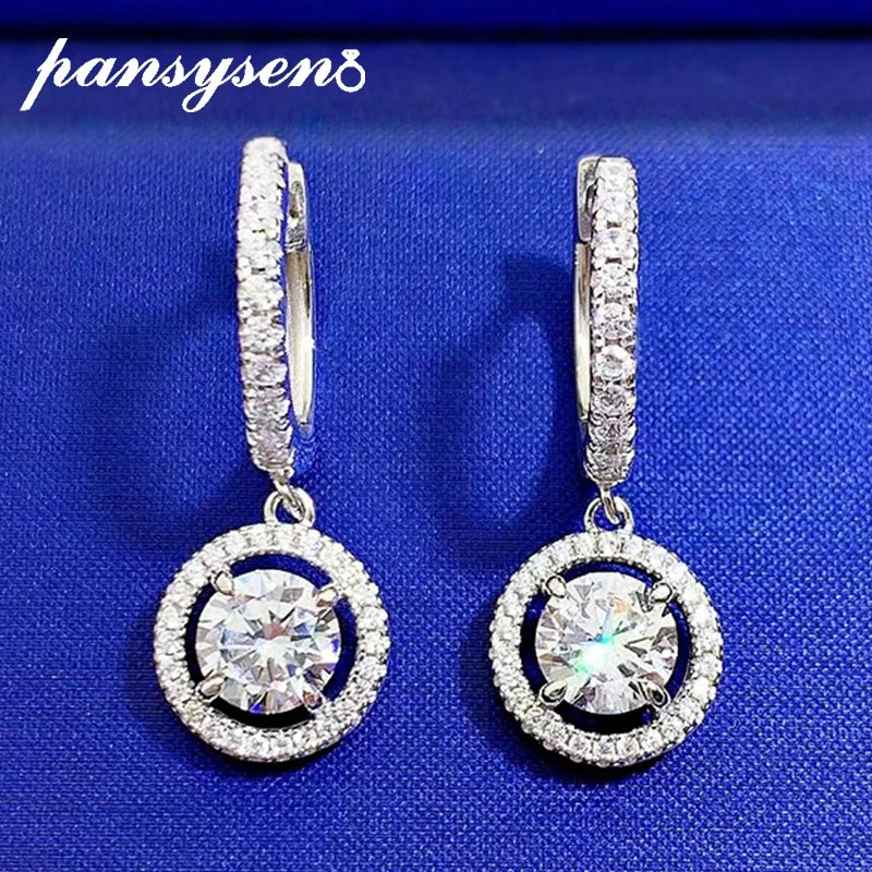 925 Silver 1CT Round Cut Diamond Clip Earrings Wedding Party Jewelry