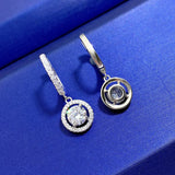 925 Silver 1CT Round Cut Diamond Clip Earrings Wedding Party Jewelry