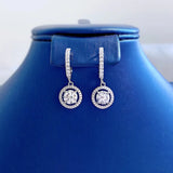 925 Silver 1CT Round Cut Diamond Clip Earrings Wedding Party Jewelry