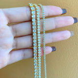 925 Silver 2MM Round Simulated Moissanite Bracelet for Women