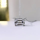 925 Silver Moissanite Pendant Necklace for Women Wedding Jewelry