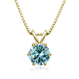 925 Silver 1CT Moissanite Pendant Necklace 18K Plated Wedding Jewelry