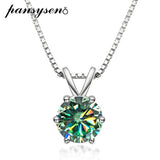 925 Silver 1CT Moissanite Pendant Necklace 18K Plated Wedding Jewelry