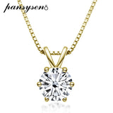 925 Silver 1CT Moissanite Pendant Necklace 18K Plated Wedding Jewelry