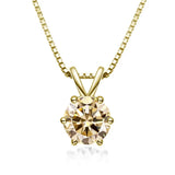 925 Silver 1CT Moissanite Pendant Necklace 18K Plated Wedding Jewelry
