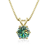 925 Silver 1CT Moissanite Pendant Necklace 18K Plated Wedding Jewelry
