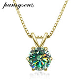 925 Silver 1CT Moissanite Pendant Necklace 18K Plated Wedding Jewelry