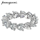 925 Silver Heart Diamond Gemstone Ring Women Wedding Cocktail Party Jewelry