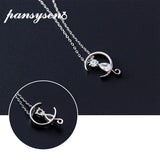 925 Sterling Silver Cat Charm Pendant Necklace for Women
