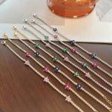 925 Silver Flower Sapphire Emerald Moissanite Bracelet for Women
