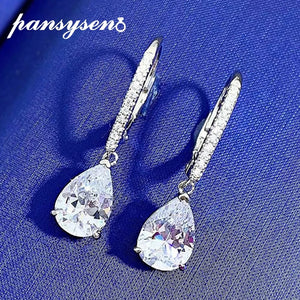 925 Silver 7x10MM Diamond Gemstone Clip Earrings