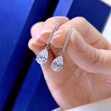 925 Silver 7x10MM Diamond Gemstone Clip Earrings