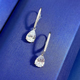 925 Silver 7x10MM Diamond Gemstone Clip Earrings