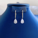 925 Silver 7x10MM Diamond Gemstone Clip Earrings