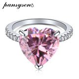 925 Silver Pink Sapphire Diamond Gemstone Ring Wedding Engagement Jewelry