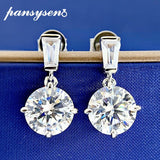 925 Silver 8MM Round Cut High Carbon Diamond Earrings