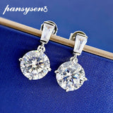925 Silver 8MM Round Cut High Carbon Diamond Earrings