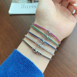 925 Silver 2MM Multicolor Tennis Bracelet