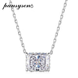 Solid Silver 925 Ice Cut Emerald Sapphire Diamond Necklaces